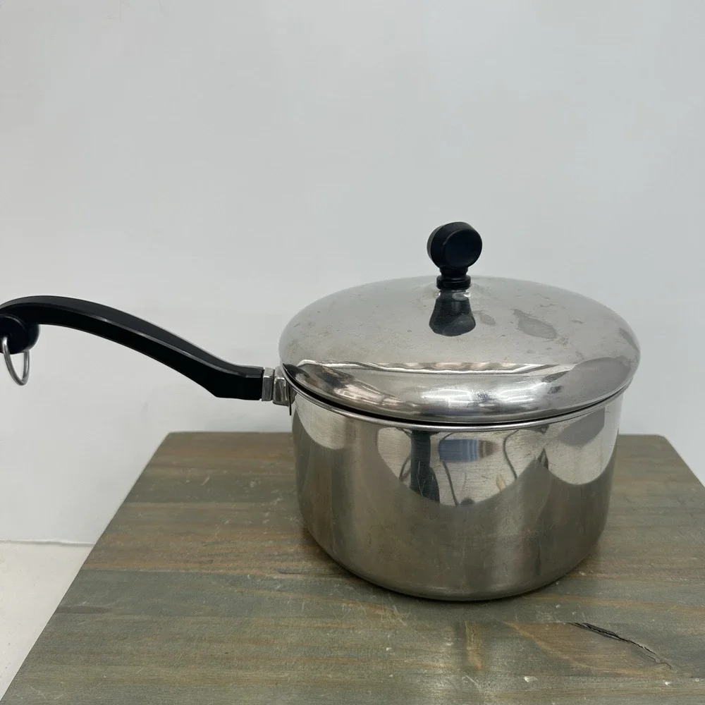 Vintage Farberware Aluminum Clad Stainless Steel 3 Qt Saucepan & Lid